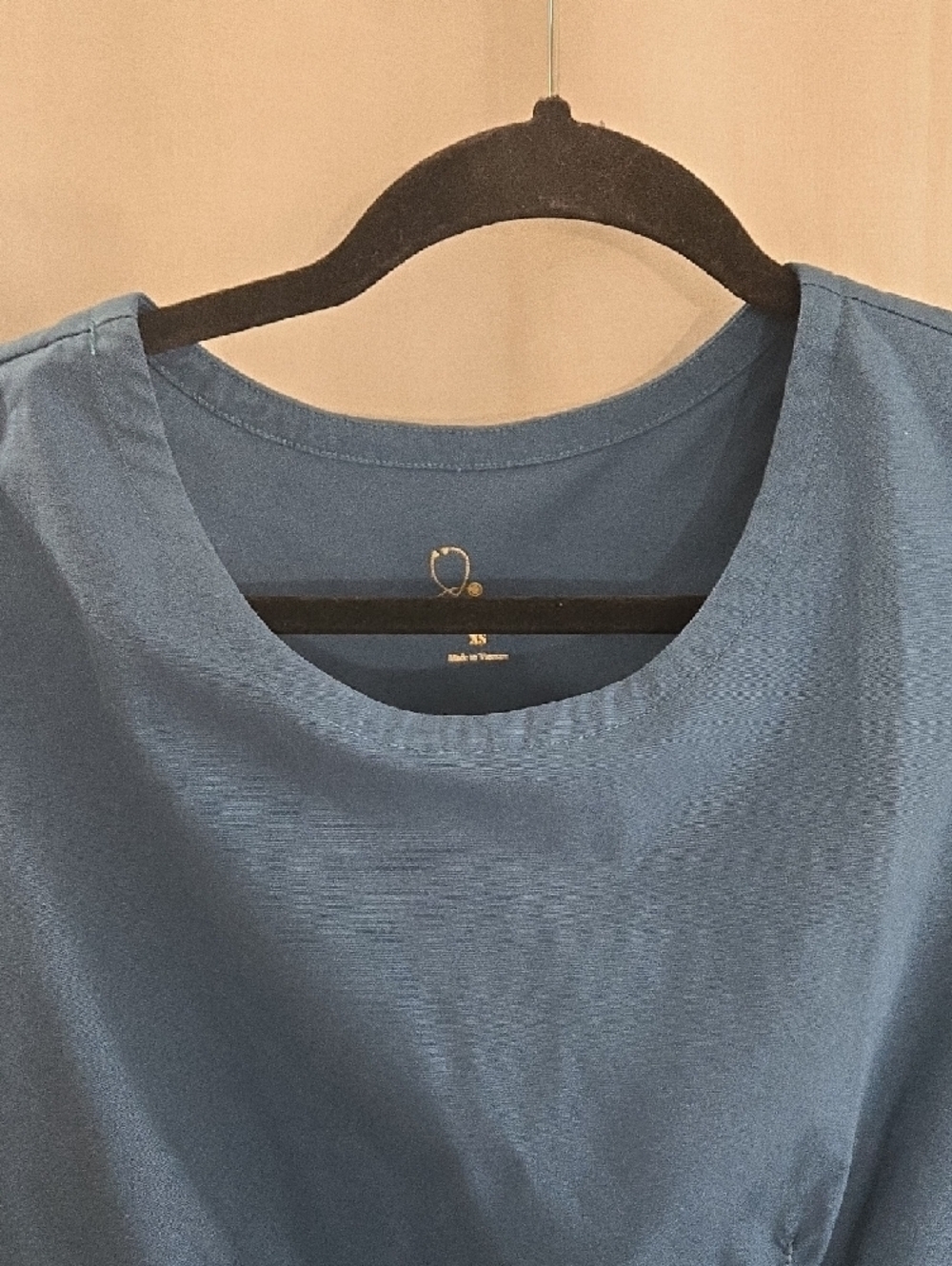 Jaanuu Slate Blue Short-Sleeve Scoop Neck Medical Scrub Top - Picture 3 of 11